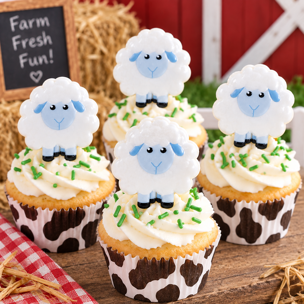 Sheep Cupcake Rings 10pk